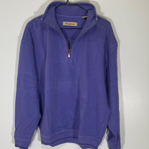 3 Tommy Bahama Men's Zip Up Sweaters - Black, Purple, Light Blue - Picture 5 of 11